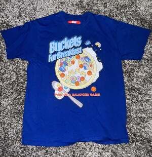 SLAM Buckets For Breakfast Cereal Graphic T-Shirt Blue Size L